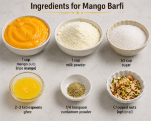 Ingredients for Mango Barfi